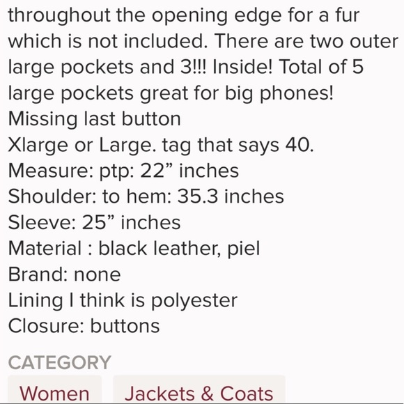 Black leather jacket - Picture 2 of 2